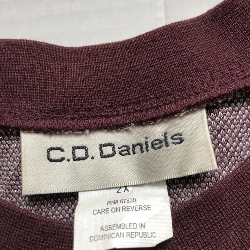 CD Daniels Red Silver Metallic Plaid Cardigan Sweater Plus Size 2X a1934
